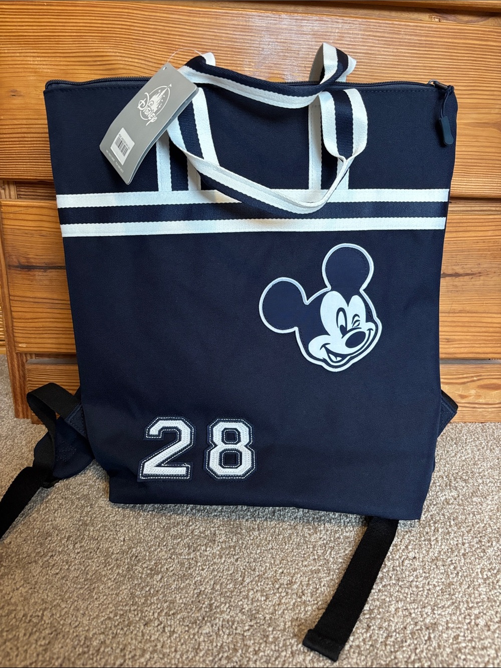 Disney Navy and White Mickey Mouse Backpack Tote